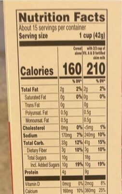 Life multigrain cereal - Nutrition facts