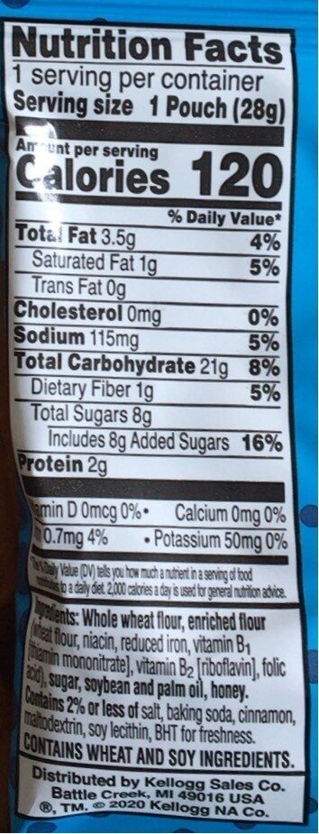 Licensed Crackers Scooby-Doo Cinnamon Graham Sticks 1Oz - Nutrition facts