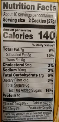Simply Made, Cookies - Nutrition facts