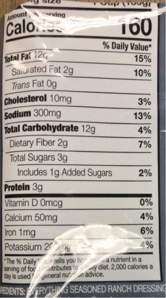 Everything Chopped Kit - Nutrition facts