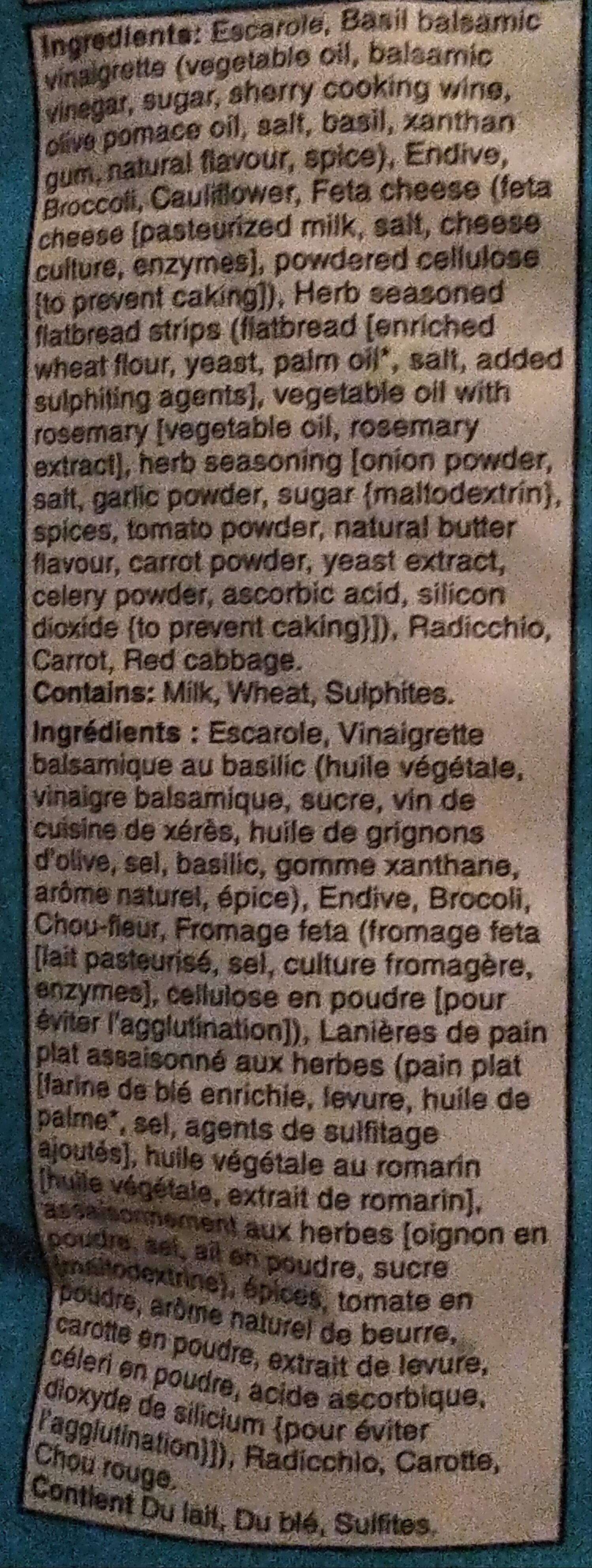 Mediterranean Crunch Chopped Salad Kit - Ingrédients - en