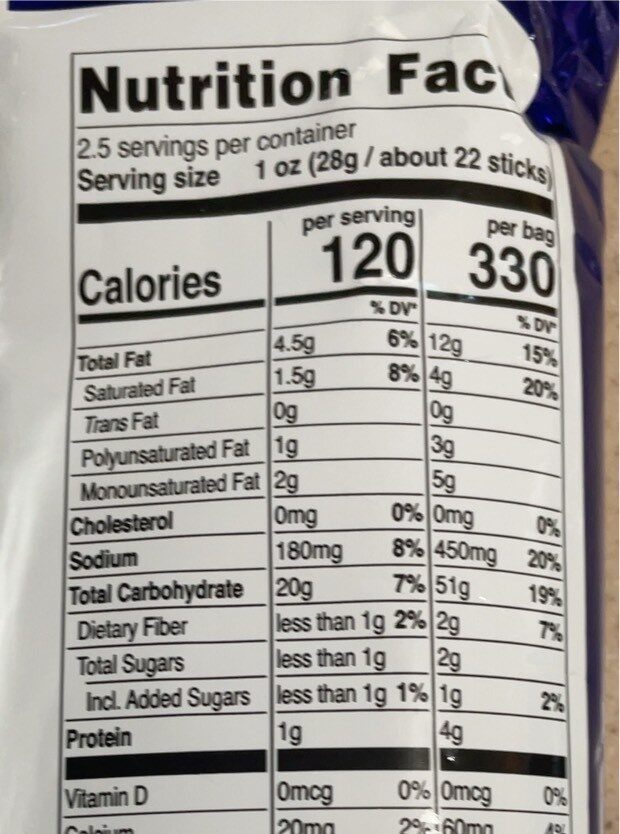 Postick snack - Giá trị dinh dưỡng - en