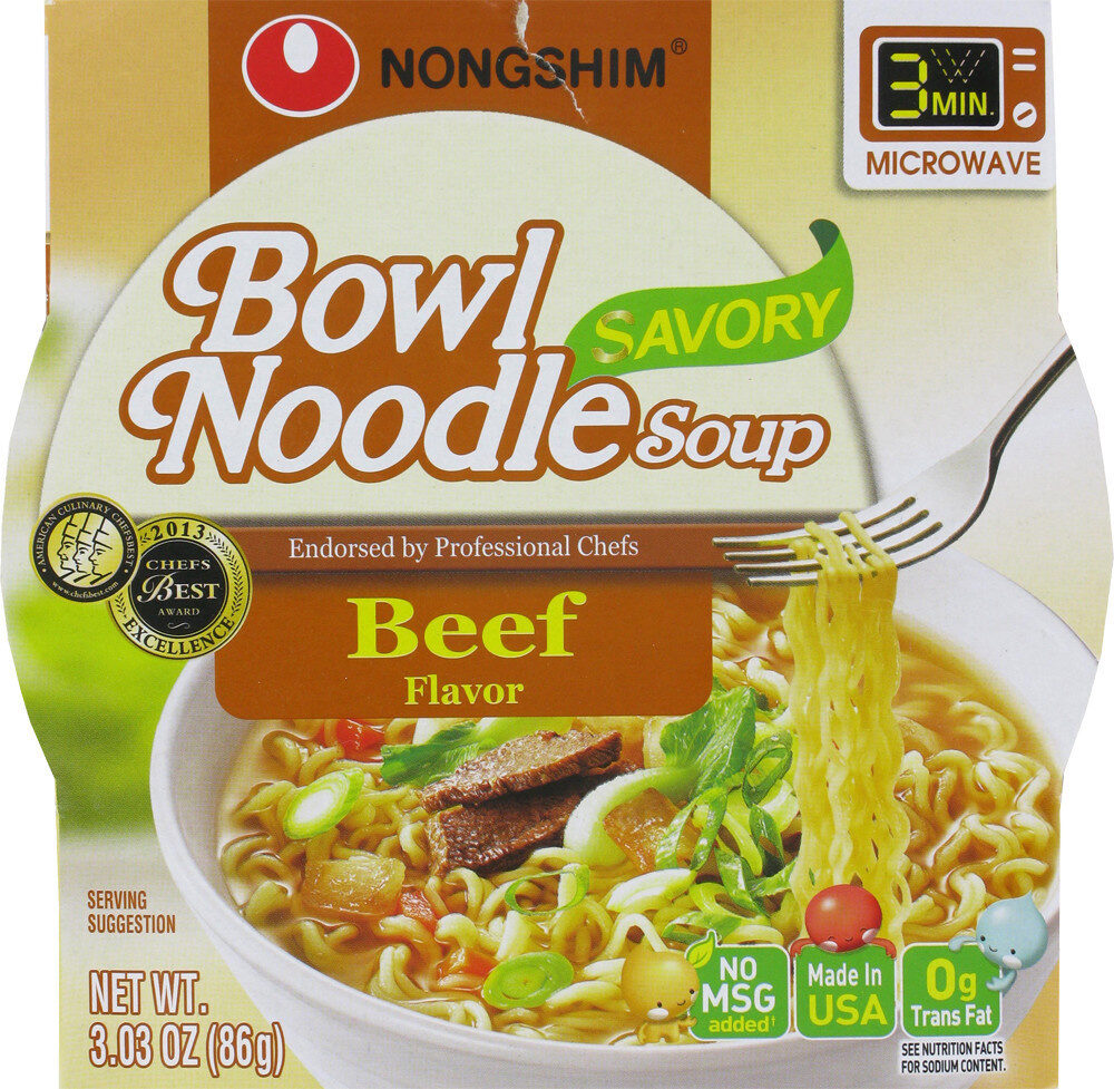 Beef flavor bowl noodle soup - Product