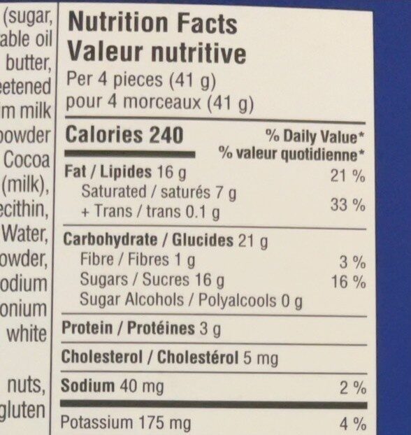 Chocolate Domes - Nutrition facts - fr