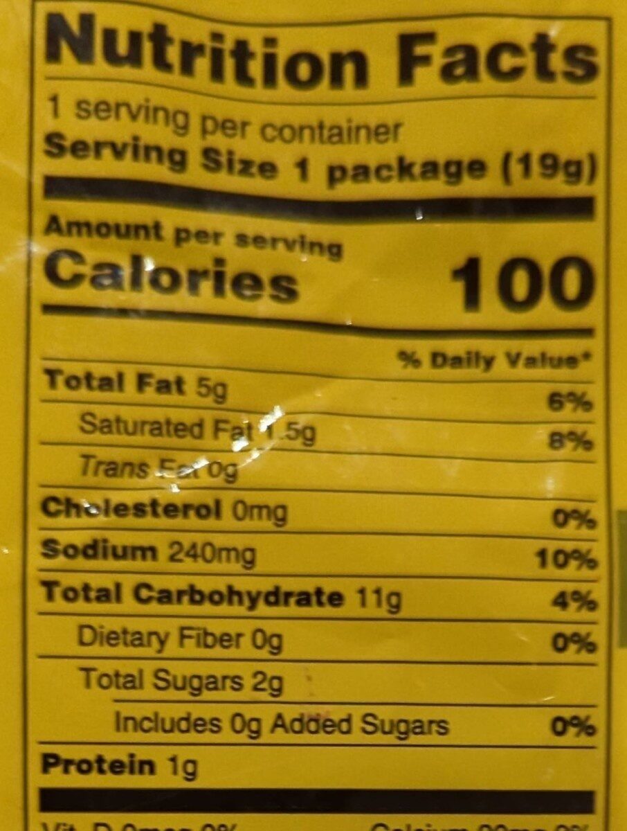 Cheese Curls - Nutrition facts