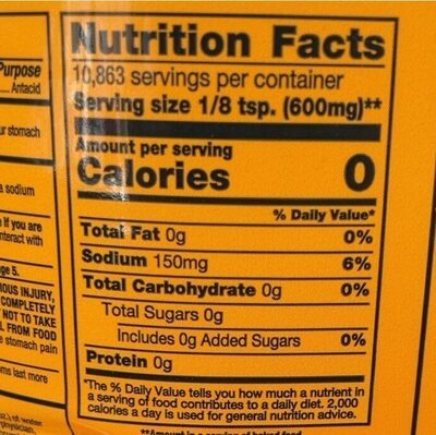 Baking soda - Nutrition facts