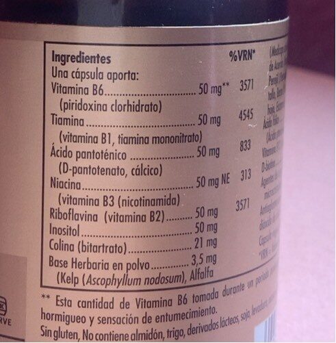 Vitamin b-complex “50” - Información nutricional
