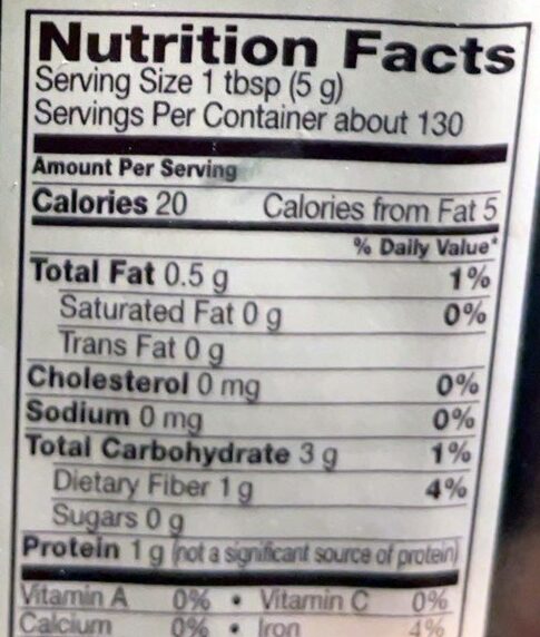 100% Cacao Natural Unsweetened - Nutrition facts
