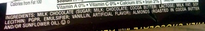 milk chocolate with almonds - Ingredients