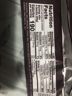 192G Almond Giant Bar Hersheys - Nutrition facts - fr