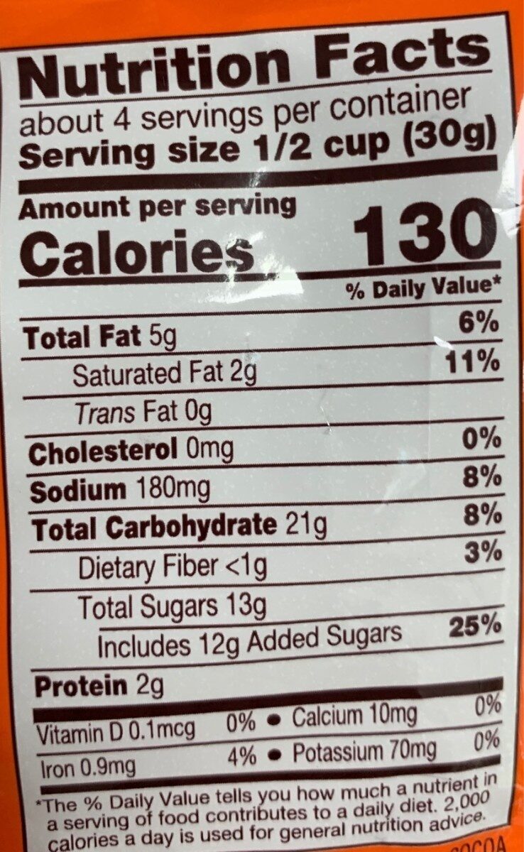 Reese's Popped Snack Mix - Nutrition facts