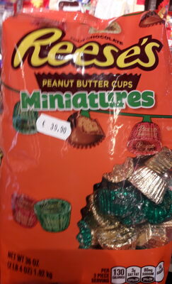 Calories in Reese'S Reese'S Miniatures Milk Chocolate Miniatures, Peanut Butter