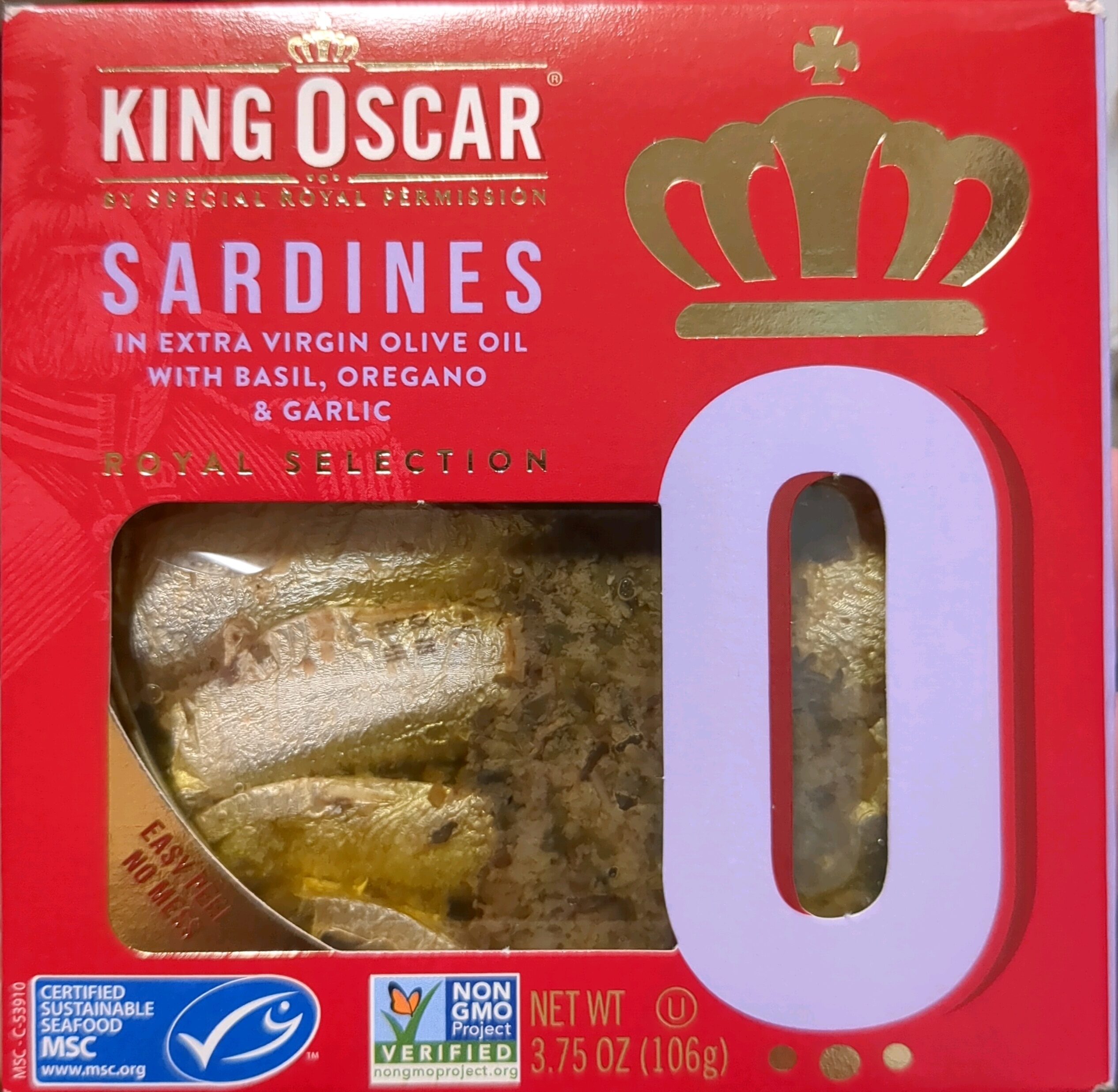 Sardines in extra virgin olive oil with Basil, Oregano, and Garlic - Product