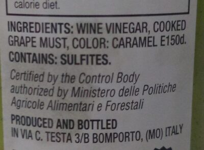 Balsamic Vinegar Of Modena - Ingredients
