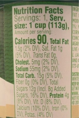 Activia vanilla probiotic yogurt 4 pack - Nutrition facts