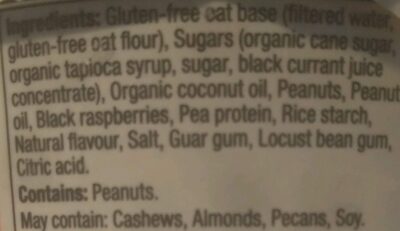 Peanut Butter and Raspberry Oat Non-Dairy Frozen Dessert - Ingredients
