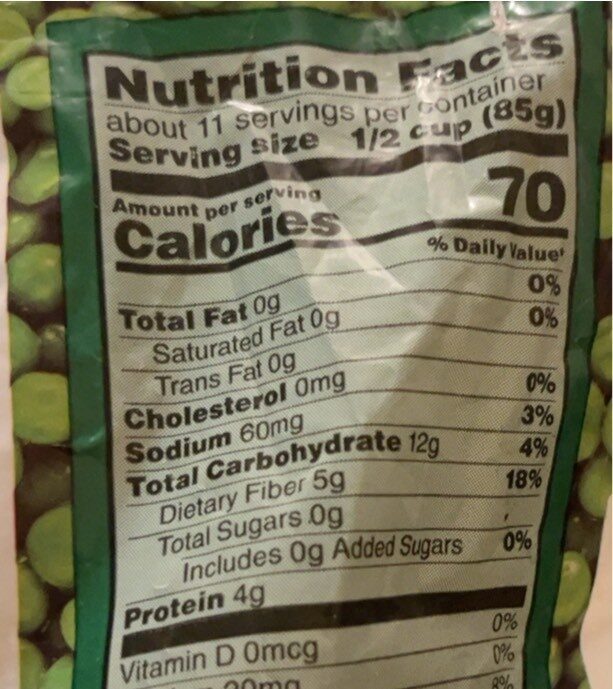 Sweet Peas - Nutrition facts