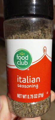 Food Club, Italian Seasoning, barcode: 0036800209244, has 0 potentially harmful, 0 questionable, and
    0 added sugar ingredients.