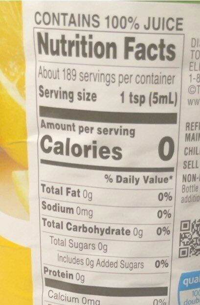 Lemon juice - Nutrition facts