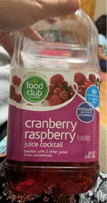 Calories in Food Club,  Topco Associates  Inc. Craberry Raspberry Flavored Juice Cocktail Blended