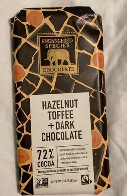 Hazelnut + toffee dark chocolate - Product