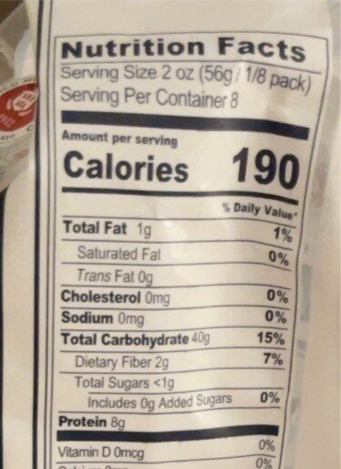 Shells - Nutrition facts