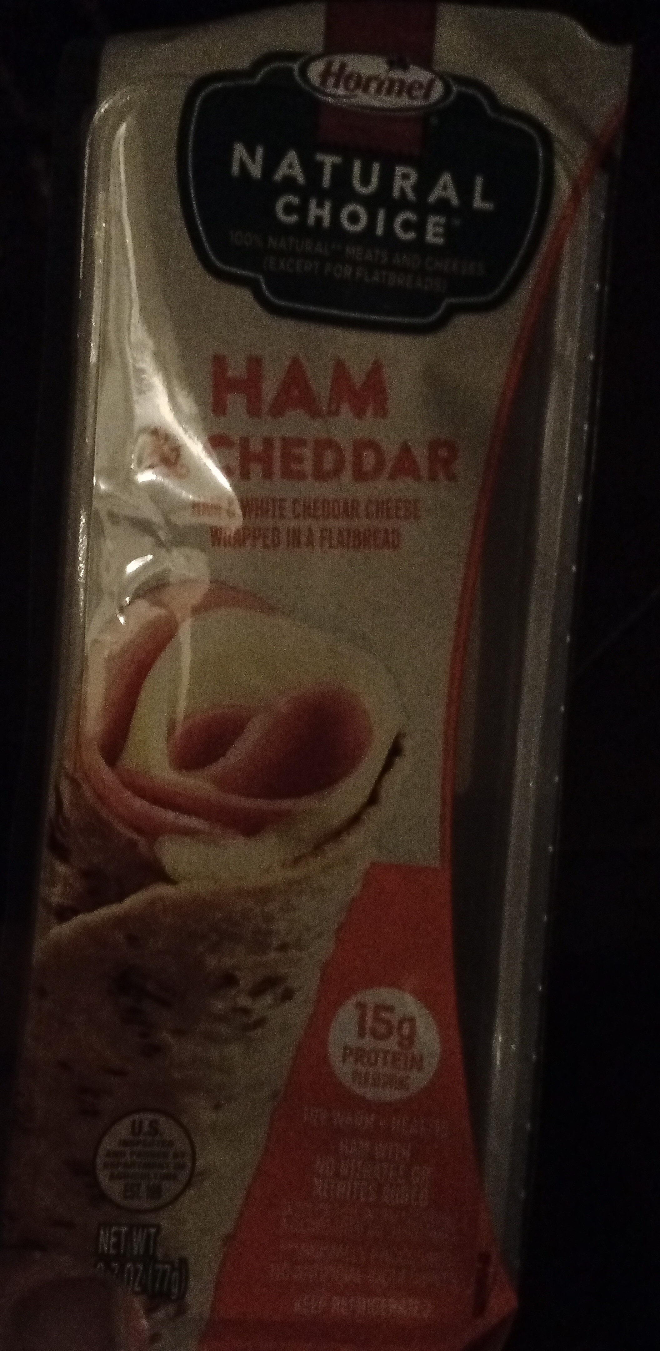 Ham & white cheddar cheese wrapped in a flatbread - Product