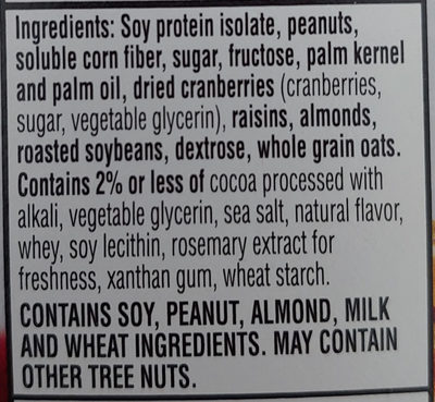 Kellogg'S Special K Cereal Bars Fruit & Nut 1.23Oz - Ingredients