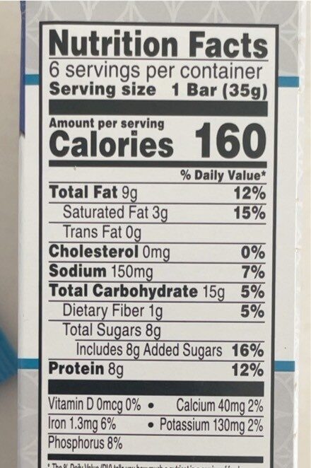 Kellogg'S Special K Cereal Bars Chocolate Peanut 1.23Oz - Nutrition facts