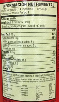 Pringles - Original - Voedingswaarden - es
