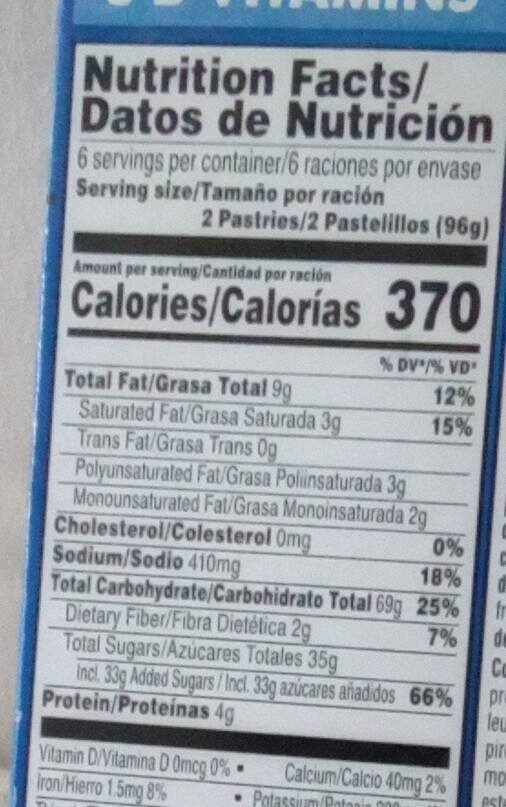 Pop-Tarts Frosted Chocolate Fudge - Nutrition facts