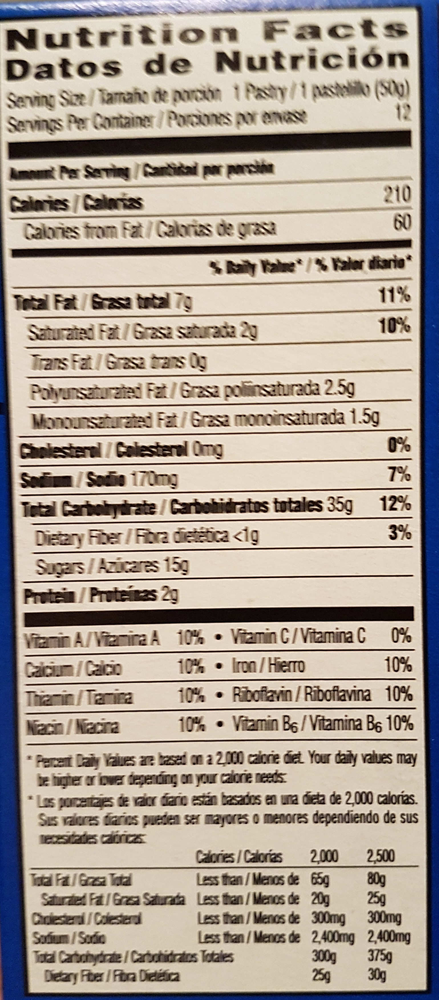 Frosted brown sugar cinnamon toaster pastries, brown sugar cinnamon - Nutrition facts