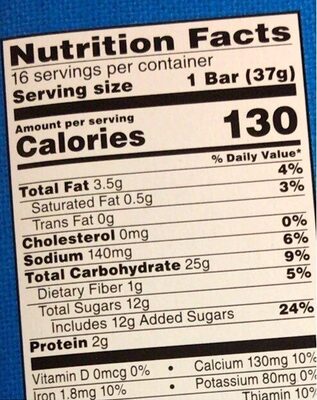 Kelloggs nutrigrain strawberry cereal bars - Nutrition facts