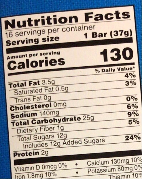 Kelloggs nutrigrain strawberry cereal bars - Nutrition facts
