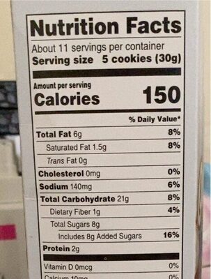 Iced oatmeal cookies - Nutrition facts