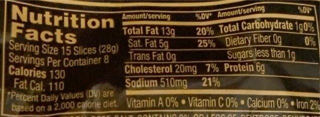 Pepperoni - Nutrition facts