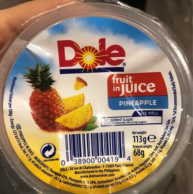 Pineapple Tidbits in 100% pineapple juice - Nutrition facts