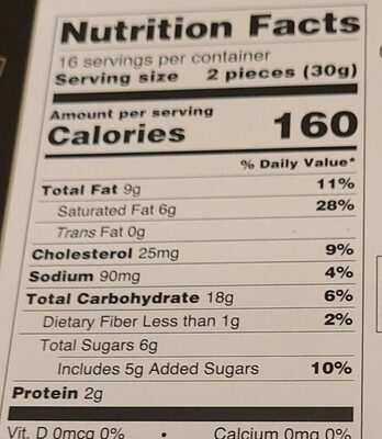 Walkers - Nutrition facts