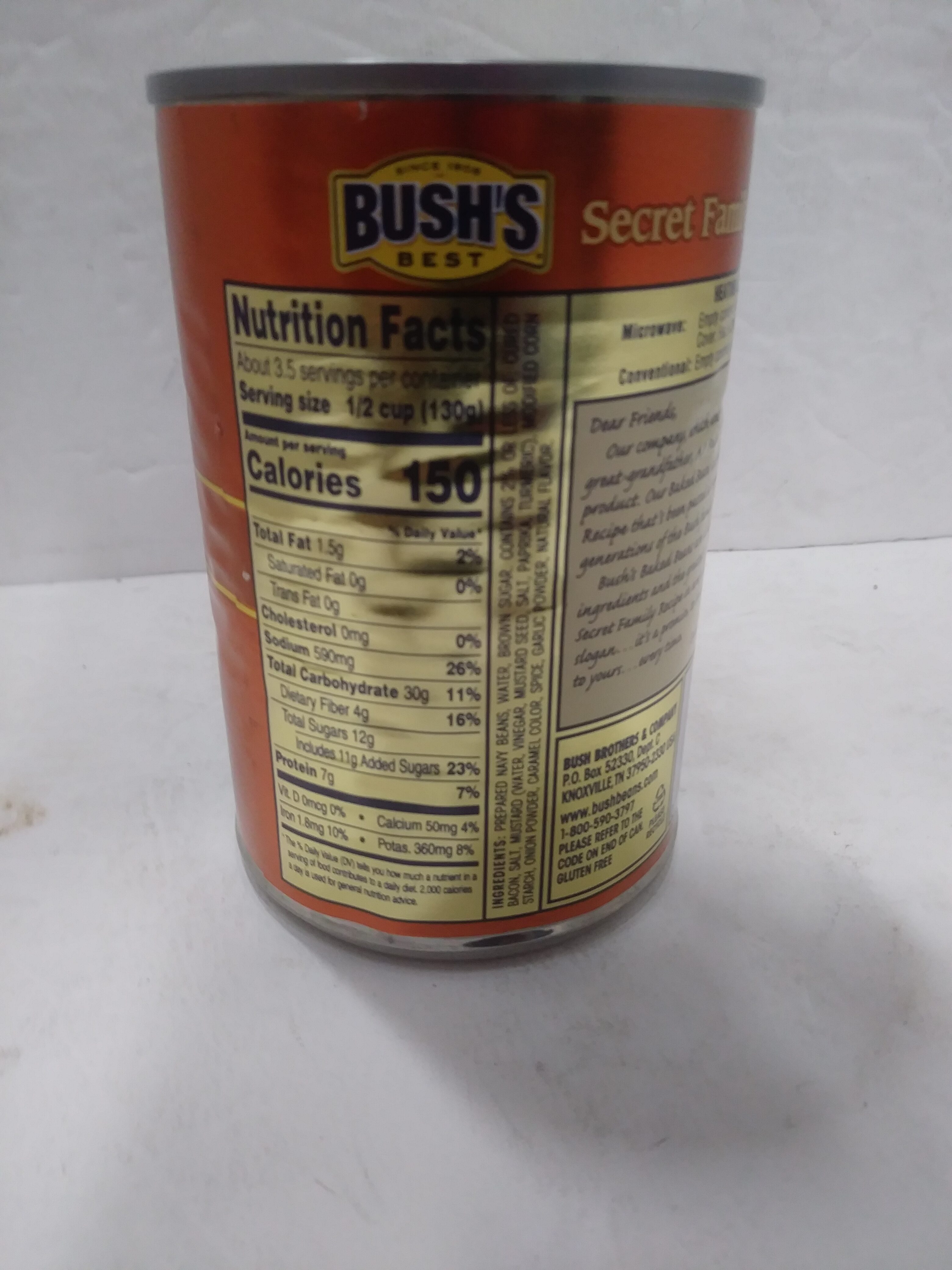 Bush's original baked beans - Tableau nutritionnel