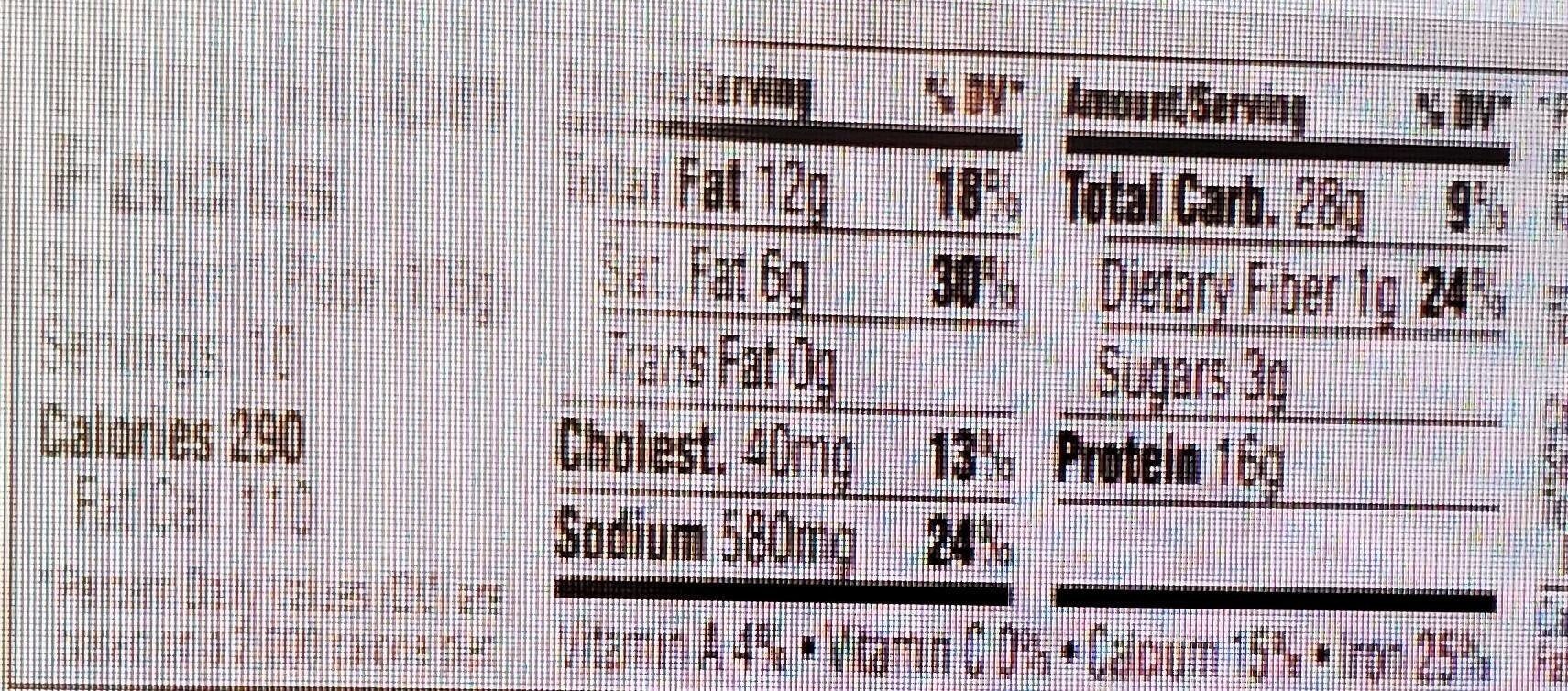 Steak & Cheese - Nutrition facts