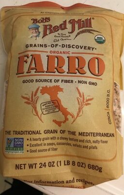 Bob's Red Mill Natural Foods, Inc., ORGANIC FARRO, barcode: 0039978118608, has 0 potentially harmful, 0 questionable, and
    0 added sugar ingredients.