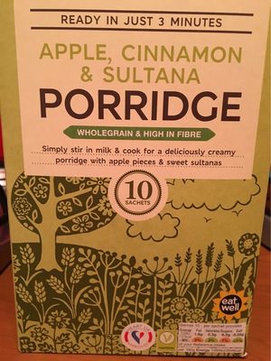 Apple, cinamon & sultana porridge - Product - fr