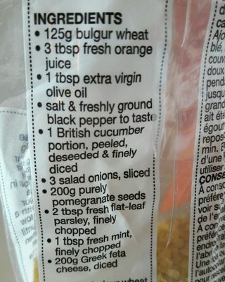 Bulgur wheat - Ingredients