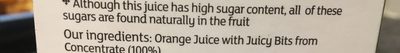 Orange juice with juicy bits - Ingredients