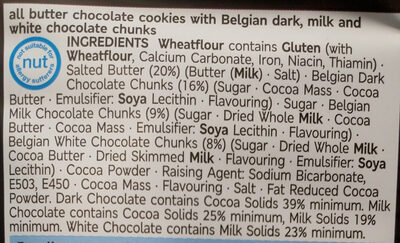 triple belgian chocolate chunk - Ingredients