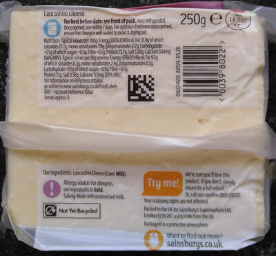 Lancashire Cheese - Ingredients