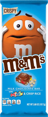 Mm's milk chocolate bar with minis & crisp rice - Product