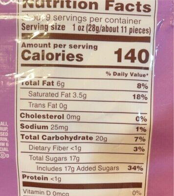 Fudge Brownie - Nutrition facts