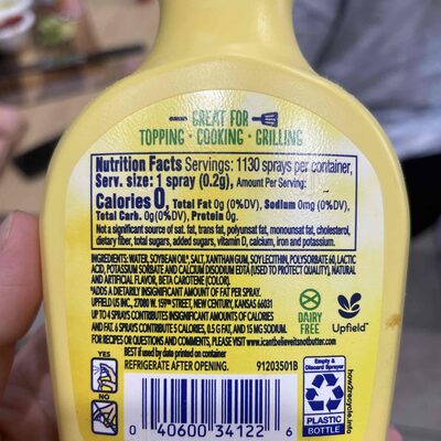 Original vegetable oil spray - Ingredients