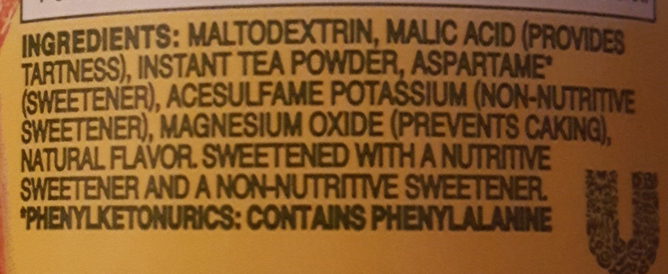 Lipton Diet Lemon Iced Tea Mix - Ingredienser - en
